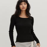 Square Neck Sweater Black