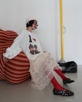 Cancan see-through see-through long skirt