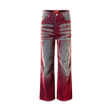 【Keshi】NEVADA WASHED FLOCKING DENIM JEANS