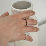 [CCNMADE] 菊 Black Cube Crystal Ring 02.Brown&Gold