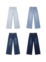 ハイウエステッド リラックスド ワイドレッグ ジーンズ (4COLORS!)