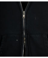  Cut Damage Washing Hood zip-up [ BLACK ]