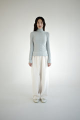 Wool turtleneck top, Blue