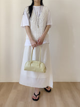 Popcorn Lace-up V-Neck Knit Vest