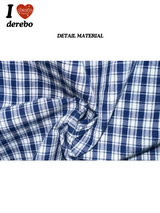lovely blue checkered cotton blouse