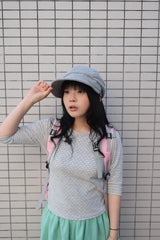 ボタンスリーブTシャツ