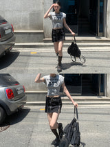  Player003 Crop Half Sleeve T-shirt (3 colors)