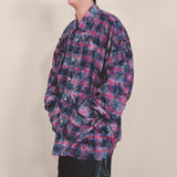 smoke wash check shirt_purple