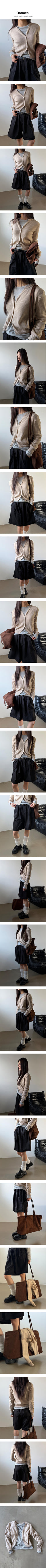 Soft v neck crop cardigan(6color)