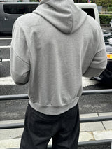 West semi-cropped zip-up hoodie