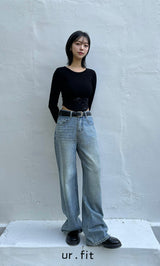 WIDE BLUE DENIM PANTS code 23000