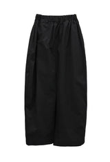 Boxy Pleated Cotton Balloon Long Skirt