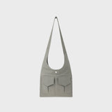 Fabric 2 Pocket Flat Cross Bag Set (Light Khaki)