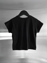 センター シャーリング ラウンド クロップトップ