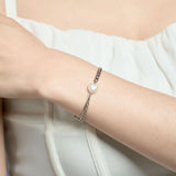 Heart Pearl Toggle Bar Bracelet