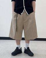 (belt presentation) Cotton Bermuda Pants