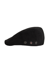 Eco Suede Stud Hunting Cap (Black)     