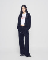 25FW WOMAN ベルベットストレートパンツ ブラック