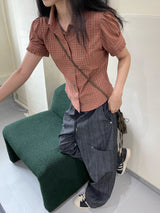 checke frill shirt