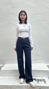 ダークブルークラシックデニムパンツ code 18316