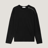 ASCLO ショルダージッパーリブTシャツ (3color)