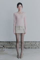 WING SHIRRING TOP pink