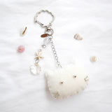 [soft keyring] seaside cat (ivory)