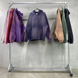 Vintage Spray-Dyed Zip Up Hoodie - Navy blue  