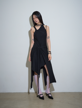 【MADE】カットアウトラップドレス ブラック