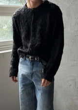 [Unisex] Blend hair crop cardigan(2color)