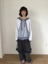 ブロックカットアウトフーディージップアップ