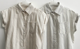 Bronze stripe roll-up short sleeve shirt
