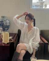 Chani punched lace blouse