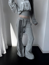 slim-fit bootcut track pants (2color)