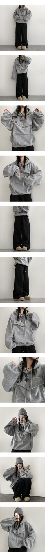 Maron Fleece Big Pocket Hood