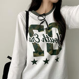 Camo 07 lettering number long sleeve tee