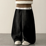 Allt Hem Snap Pin Tuck Washed Denim Wide Pants