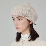 VARZAR Safety Pin Knit Beret / Oatmeal