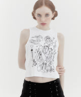 Dream Girl Sleeveless Tee White