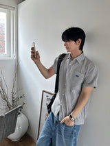 Saint Label Striped Short-Sleeve Shirt