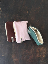 Terry flat pouch - brown , S size