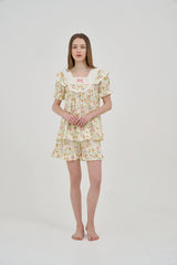 ULLALA PAJAMA Ael Short-sleeve Two-piece Vanilla[24169WTSSN]
