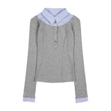 SHIRT LAYERED LONG SLEEVE (GRAY) F25ZB023