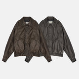 Dad Pigment Leather Jacket (2color)