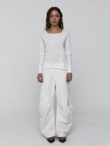 Slit Sleeve Top_White