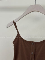 5 color button crop sleeveless
