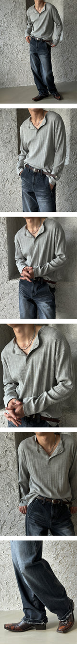 [F/W] Golgi button henry neck long sleeves (4color)