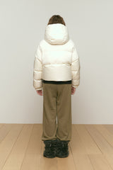 ARCH CHERRY FLEECE MIX CROP DOWN JUMPER [IVORY]