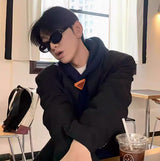 [Unisex] オーバルポイントティンテッドサングラス (2 colors)