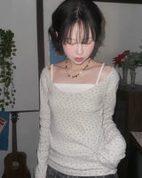 (3color) Ditsy Floral U-Neck Long Sleeve Tee